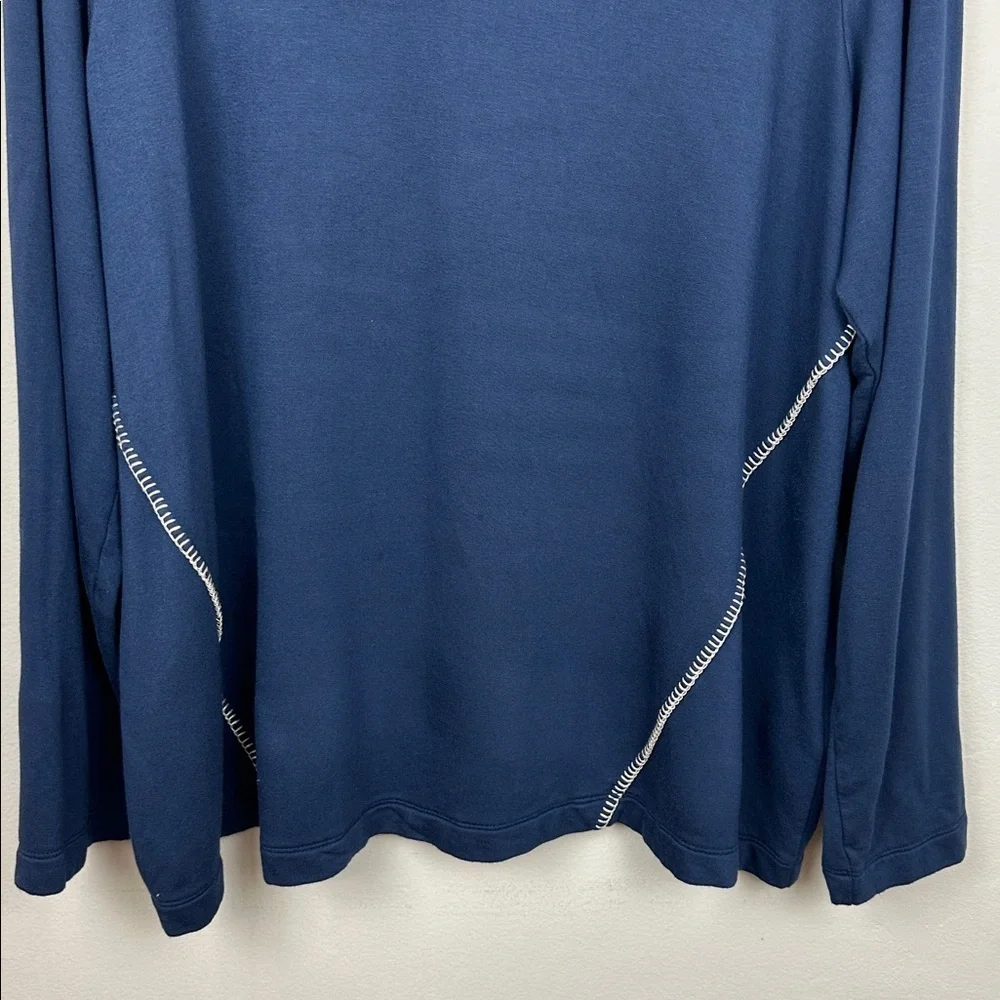 J.Jill Pure Jill Tranquility Fleece Lined Whipstitched Tunic Top Women Size L